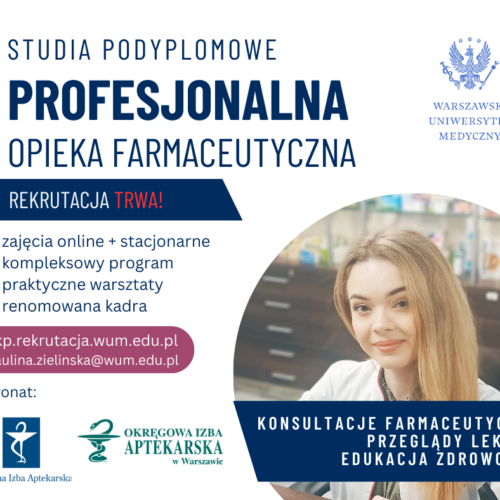 III edycja studiów podyplomowych „Profesjonalna Opieka Farmaceutyczna” na WUM