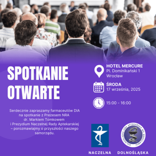 Zaproszenie na spotkanie z Prezesem NRA i Prezydium Naczelnej Rady Aptekarskiej – Wrocław, 17 września 2025r