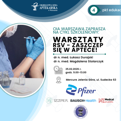 Zapraszamy na warsztaty „RSV – zaszczep się w aptece”! – Jelenia Góra – 25.02.2026