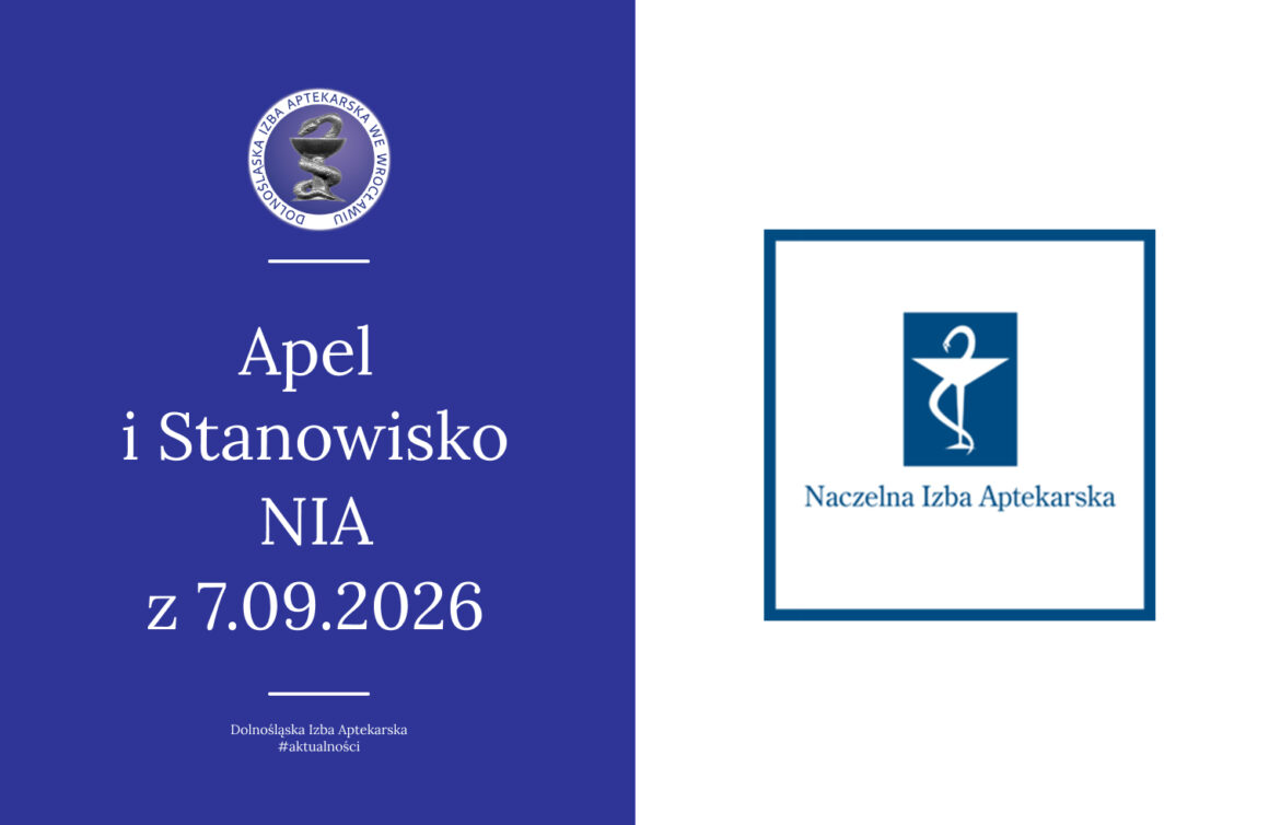 Apel i Stanowisko Naczelnej Rady Aptekarskiej z dnia 7 września 2026 r. dot. Proponowanych zmian w projekcie ustawy o zmianie ustawy – Prawo farmaceutyczne