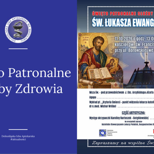 Zaproszenie na Święto Patronalne Służby Zdrowia – 11 Października 2026